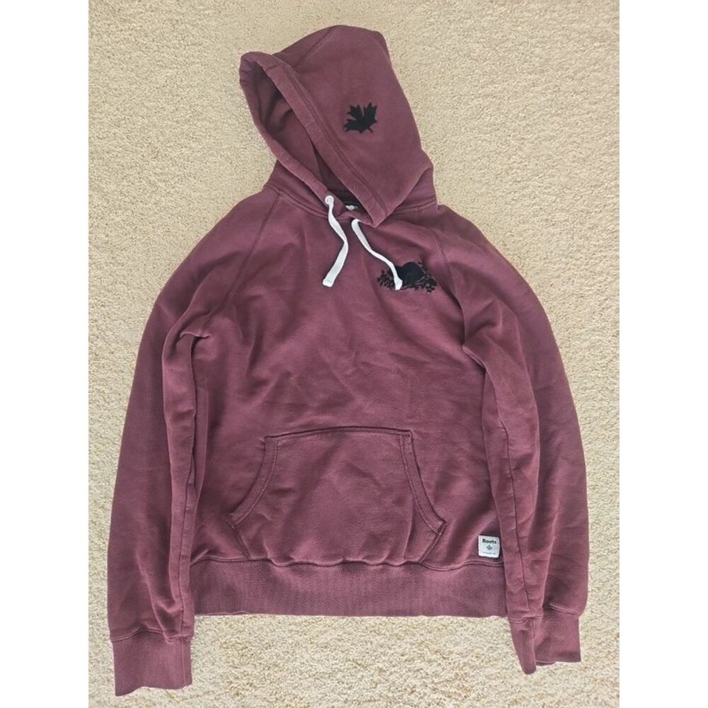 ROOTS Maroon Burgundy Cozy Heavy Fall Hoodie